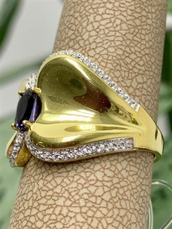 *Кольцо р.18,5 Орхидея Иолит Африка арт. К1765Ю/Ag-617/13ПОЗ-779 вес 4,93 г - фото 241066