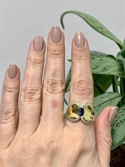 *Кольцо р.18,5 Орхидея Иолит Африка арт. К1765Ю/Ag-617/13ПОЗ-779 вес 4,93 г - фото 241069