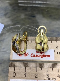 *Серьги Орхидея Иолит Африка арт. С1765Ю/Ag-617/13ПОЗ-232 вес 8,01 г - фото 241075