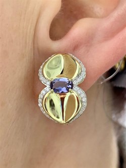 *Серьги Орхидея Иолит Африка арт. С1765Ю/Ag-617/13ПОЗ-232 вес 8,01 г - фото 241077