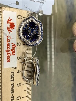 *Серьги Фиалки Иолит Африка арт. С1628Ю/Ag-617/13-401 вес 9,69 г - фото 241099 *Серьги Фиалки Иолит Африка арт. С1628Ю/Ag-617/13-401 вес 9,69 г - фото 241099