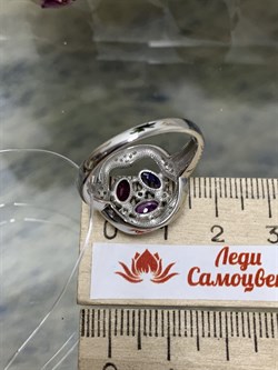 *Кольцо р.19,5 Фиалка Микс Иолит Родолит Аметист арт. К1627Ю/Ag-617/14/39-772 вес 4,77 г - фото 241169 *Кольцо р.19,5 Фиалка Микс Иолит Родолит Аметист арт. К1627Ю/Ag-617/14/39-772 вес 4,77 г - фото 241169