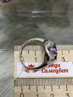 *Кольцо р.19,5 Фиалка Микс Иолит Родолит Аметист арт. К1627Ю/Ag-617/14/39-772 вес 4,77 г - фото 241171 *Кольцо р.19,5 Фиалка Микс Иолит Родолит Аметист арт. К1627Ю/Ag-617/14/39-772 вес 4,77 г - фото 241171