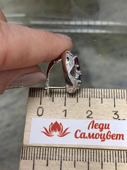 *Серьги Фиалки Микс Иолит Родолит Аметист арт. С1627Ю/Ag-617/14/31-169 вес 6,66 г - фото 241177 *Серьги Фиалки Микс Иолит Родолит Аметист арт. С1627Ю/Ag-617/14/31-169 вес 6,66 г - фото 241177