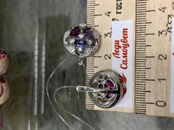 *Серьги Фиалки Микс Иолит Родолит Аметист арт. С1627Ю/Ag-617/14/31-169 вес 6,66 г - фото 241179 *Серьги Фиалки Микс Иолит Родолит Аметист арт. С1627Ю/Ag-617/14/31-169 вес 6,66 г - фото 241179