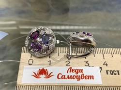 *Серьги Фиалки Микс Иолит Родолит Аметист арт. С1627Ю/Ag-617/14/31-169 вес 6,66 г - фото 241180 *Серьги Фиалки Микс Иолит Родолит Аметист арт. С1627Ю/Ag-617/14/31-169 вес 6,66 г - фото 241180