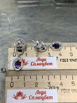 *Серьги Пусеты Микс Зеленый Агат Иолит арт. С01617Ю/Ag-617/30ПОЗ-143 вес 3,86 г - фото 241216 *Серьги Пусеты Микс Зеленый Агат Иолит арт. С01617Ю/Ag-617/30ПОЗ-143 вес 3,86 г - фото 241216