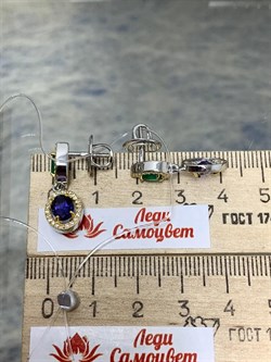 *Серьги Пусеты Микс Зеленый Агат Иолит арт. С01617Ю/Ag-617/30ПОЗ-143 вес 3,86 г - фото 241217 *Серьги Пусеты Микс Зеленый Агат Иолит арт. С01617Ю/Ag-617/30ПОЗ-143 вес 3,86 г - фото 241217