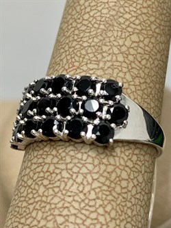 *Кольцо р.18,5 Черная Шпинель арт. К0837-607-943 вес 2,97 г - фото 241429 *Кольцо р.18,5 Черная Шпинель арт. К0837-607-943 вес 2,97 г - фото 241429
