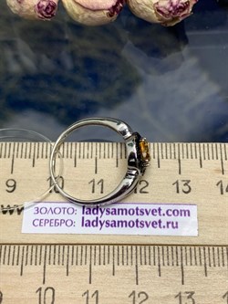 *Кольцо р.18,5 Микс Цитрин Черная Шпинель арт. К1267/Ag-607/31-822 вес 2,39 г - фото 241446