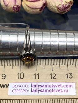 *Кольцо р.18 Микс Цитрин Черная Шпинель арт. К1267/Ag-607/31-819 вес 2,14 г - фото 241459