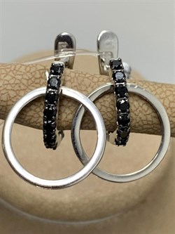 *Серьги Черная Шпинель арт. С1064/Ag-607/1-381 вес 3,1 г - фото 241461 *Серьги Черная Шпинель арт. С1064/Ag-607/1-381 вес 3,1 г - фото 241461