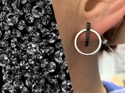 *Серьги Черная Шпинель арт. С1064/Ag-607/1-381 вес 3,1 г - фото 241462 *Серьги Черная Шпинель арт. С1064/Ag-607/1-381 вес 3,1 г - фото 241462