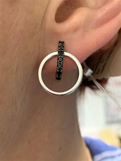 *Серьги Черная Шпинель арт. С1064/Ag-607/1-381 вес 3,1 г - фото 241463 *Серьги Черная Шпинель арт. С1064/Ag-607/1-381 вес 3,1 г - фото 241463