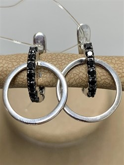 *Серьги Черная Шпинель арт. С1064/Ag-607/1-381 вес 3,1 г - фото 241468 *Серьги Черная Шпинель арт. С1064/Ag-607/1-381 вес 3,1 г - фото 241468