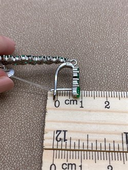 *Серьги Зеленый Фианит арт. MP-E01096-X-WB-X-X-NE-872 вес 8,9 г - фото 241601