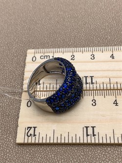 *Кольцо р.18,5 Синий Фианит арт. Fb-R00849-X-WB-X-X-SB-007 вес 8,12 г - фото 241634