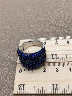 *Кольцо р.18,5 Синий Фианит арт. Fb-R00849-X-WB-X-X-SB-007 вес 8,12 г - фото 241635