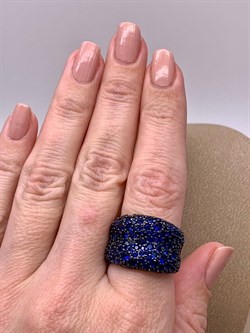 *Кольцо р.18,5 Синий Фианит арт. Fb-R00849-X-WB-X-X-SB-007 вес 8,12 г - фото 241637
