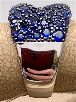 *Кольцо р.18,5 Синий Фианит арт. Fb-R00849-X-WB-X-X-SB-007 вес 8,12 г - фото 241639