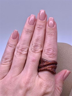 *Кольцо р.17,5 Рыжий Фианит Микро Вставки арт. MP-R01213-X-WB-X-X-Or-385 вес 8,29 г - фото 241692 *Кольцо р.17,5 Рыжий Фианит Микро Вставки арт. MP-R01213-X-WB-X-X-Or-385 вес 8,29 г - фото 241692