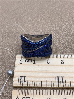 *Кольцо р.18 Синий Фианит Микро Вставки арт. MP-R01213-X-WB-X-X-SB-649 вес 7,99 г - фото 241700 *Кольцо р.18 Синий Фианит Микро Вставки арт. MP-R01213-X-WB-X-X-SB-649 вес 7,99 г - фото 241700