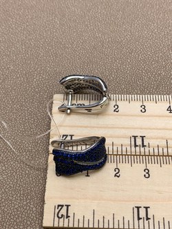 *Серьги Синий Фианит Микро Вставки арт. MP-E01213-X-WB-X-X-SB-345 вес 5,64 г - фото 241709 *Серьги Синий Фианит Микро Вставки арт. MP-E01213-X-WB-X-X-SB-345 вес 5,64 г - фото 241709