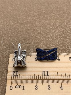 *Серьги Синий Фианит Микро Вставки арт. MP-E01213-X-WB-X-X-SB-345 вес 5,64 г - фото 241710 *Серьги Синий Фианит Микро Вставки арт. MP-E01213-X-WB-X-X-SB-345 вес 5,64 г - фото 241710