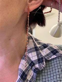 *Серьги Рыжий Фианит Микро Вставки арт. PD-E669-2-X-WB-X-X-Or-667 вес 7,45 г - фото 241720