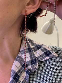 *Серьги Рыжий Фианит Микро Вставки арт. PD-E669-2-X-WB-X-X-Or-667 вес 7,45 г - фото 241721