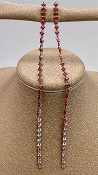 *Серьги Рыжий Фианит Микро Вставки арт. PD-E669-2-X-WB-X-X-Or-667 вес 7,45 г - фото 241723