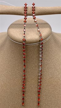 *Серьги Рыжий Фианит Микро Вставки арт. PD-E669-2-X-WB-X-X-Or-667 вес 7,45 г - фото 241724