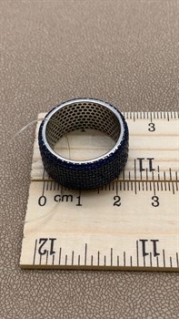 *Кольцо р.19 Синий Фианит Микро Вставки арт. CZ-R02065-X-WB-X-X-SB-131 вес 10,6 г - фото 241727 *Кольцо р.19 Синий Фианит Микро Вставки арт. CZ-R02065-X-WB-X-X-SB-131 вес 10,6 г - фото 241727