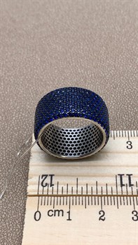 *Кольцо р.19 Синий Фианит Микро Вставки арт. CZ-R02065-X-WB-X-X-SB-131 вес 10,6 г - фото 241728 *Кольцо р.19 Синий Фианит Микро Вставки арт. CZ-R02065-X-WB-X-X-SB-131 вес 10,6 г - фото 241728
