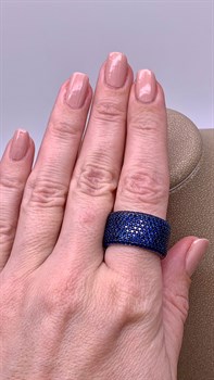 *Кольцо р.19 Синий Фианит Микро Вставки арт. CZ-R02065-X-WB-X-X-SB-131 вес 10,6 г - фото 241729 *Кольцо р.19 Синий Фианит Микро Вставки арт. CZ-R02065-X-WB-X-X-SB-131 вес 10,6 г - фото 241729