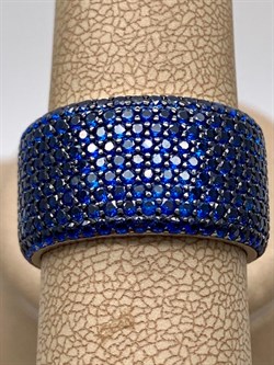 *Кольцо р.19 Синий Фианит Микро Вставки арт. CZ-R02065-X-WB-X-X-SB-131 вес 10,6 г - фото 241730 *Кольцо р.19 Синий Фианит Микро Вставки арт. CZ-R02065-X-WB-X-X-SB-131 вес 10,6 г - фото 241730