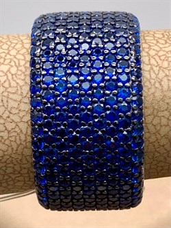 *Кольцо р.19 Синий Фианит Микро Вставки арт. CZ-R02065-X-WB-X-X-SB-131 вес 10,6 г - фото 241731 *Кольцо р.19 Синий Фианит Микро Вставки арт. CZ-R02065-X-WB-X-X-SB-131 вес 10,6 г - фото 241731