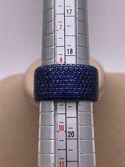 *Кольцо р.19 Синий Фианит Микро Вставки арт. CZ-R02065-X-WB-X-X-SB-131 вес 10,6 г - фото 241733 *Кольцо р.19 Синий Фианит Микро Вставки арт. CZ-R02065-X-WB-X-X-SB-131 вес 10,6 г - фото 241733