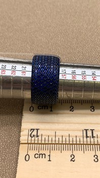 *Кольцо р.19 Синий Фианит Микро Вставки арт. CZ-R02065-X-WB-X-X-SB-131 вес 10,6 г - фото 241734 *Кольцо р.19 Синий Фианит Микро Вставки арт. CZ-R02065-X-WB-X-X-SB-131 вес 10,6 г - фото 241734