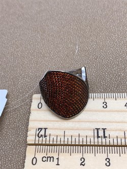 *Кольцо р.18,5 Рыжий Фианит Микро Вставки арт. MP-R00979-X-WB-X-X-Or-568 вес 5,97 г - фото 241757