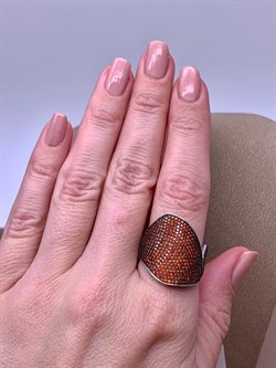 *Кольцо р.18,5 Рыжий Фианит Микро Вставки арт. MP-R00979-X-WB-X-X-Or-568 вес 5,97 г - фото 241759