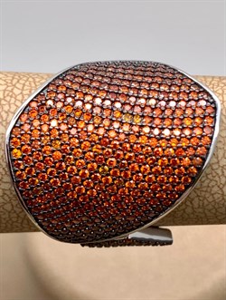 *Кольцо р.18,5 Рыжий Фианит Микро Вставки арт. MP-R00979-X-WB-X-X-Or-568 вес 5,97 г - фото 241762