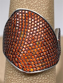 *Кольцо р.18,5 Рыжий Фианит Микро Вставки арт. MP-R00979-X-WB-X-X-Or-568 вес 5,97 г - фото 241763