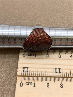 *Кольцо р.18,5 Рыжий Фианит Микро Вставки арт. MP-R00979-X-WB-X-X-Or-568 вес 5,97 г - фото 241765