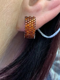 *Серьги Рыжий Фианит Микро Вставки арт. SL-E00248-X-WB-X-X-DG-850 вес 4,23 г - фото 241769