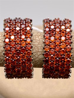 *Серьги Рыжий Фианит Микро Вставки арт. SL-E00248-X-WB-X-X-DG-850 вес 4,23 г - фото 241770