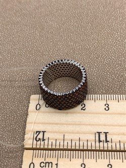 *Кольцо р.17 Рыжий Фианит Микро Вставки арт. SL-R01317-X-WB-X-X-DG-233 вес 7,35 г - фото 241774