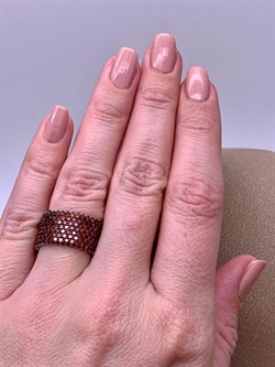 *Кольцо р.17 Рыжий Фианит Микро Вставки арт. SL-R01317-X-WB-X-X-DG-233 вес 7,35 г - фото 241776