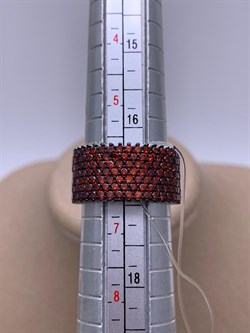 *Кольцо р.17 Рыжий Фианит Микро Вставки арт. SL-R01317-X-WB-X-X-DG-233 вес 7,35 г - фото 241781