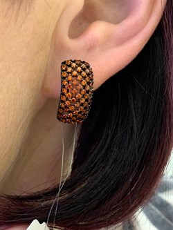 *Серьги Рыжий Фианит Микро Вставки арт. MP-E00598-X-WB-X-X-DG-499 вес 5,76 г - фото 241787 *Серьги Рыжий Фианит Микро Вставки арт. MP-E00598-X-WB-X-X-DG-499 вес 5,76 г - фото 241787